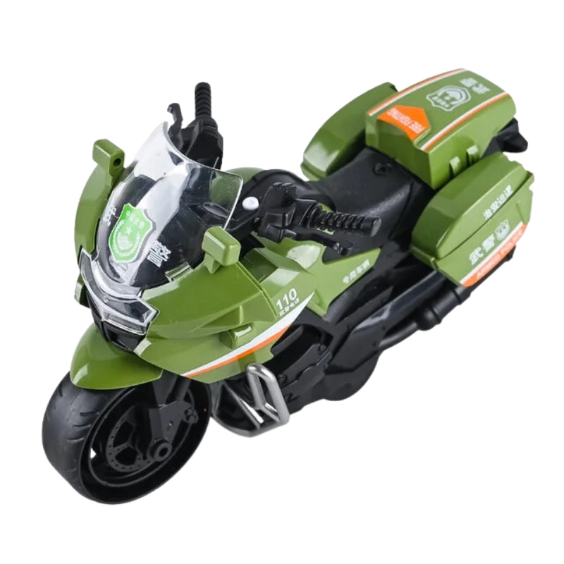 Intertia Police Motorcycle Toy For Kids