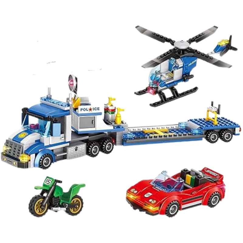 City Police Truck & Trailer Building blocks Toy For Kids