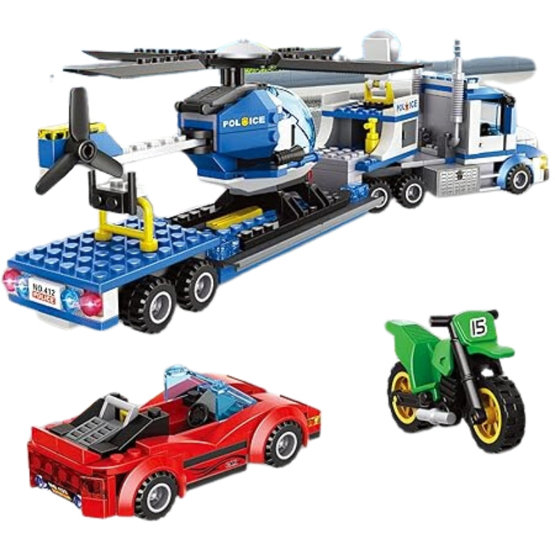 City Police Truck & Trailer Building blocks Toy For Kids