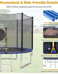 Circular Trampoline With Safety Net And Ladder For Kids - 8 FT
