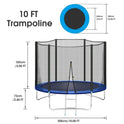 Circular Trampoline With Safety Net And Ladder For Kids - 10 FT