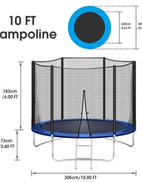 Circular Trampoline With Safety Net And Ladder For Kids - 10 FT
