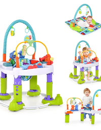 4 In 1 Foldable Bouncer Activity Center With Height Adjustable For Baby
