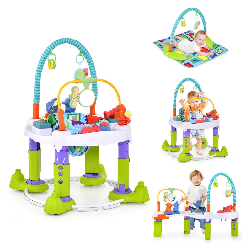 4 In 1 Foldable Bouncer Activity Center With Height Adjustable For Baby