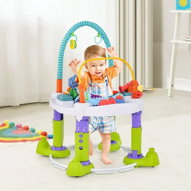 4 In 1 Foldable Bouncer Activity Center With Height Adjustable For Baby