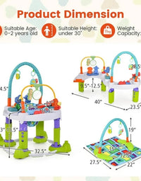 4 In 1 Foldable Bouncer Activity Center With Height Adjustable For Baby
