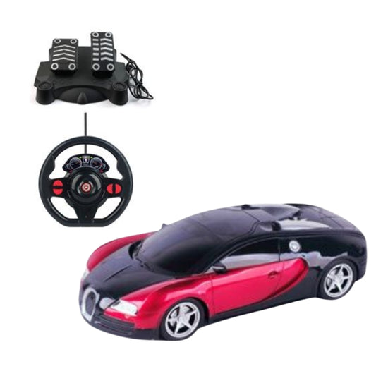 Bugatti Remote Control Car With Steering Wheel And Pedals For Kids