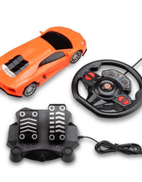 Lamborghini Remote Control Car With Steering Wheel And Pedals For Kids
