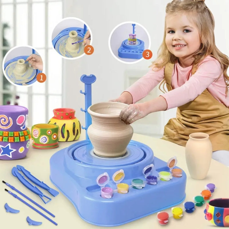 DIY Creative Pottery Wheel Set Educational Playset For Kids