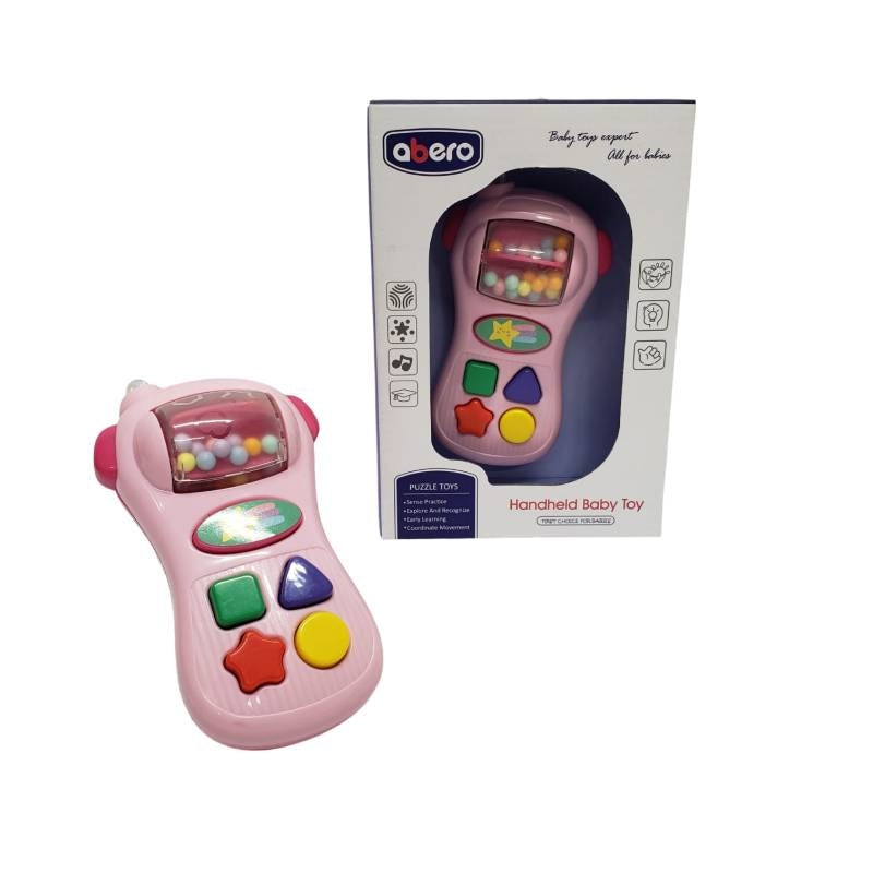 Handheld Baby Phone Pink Musical Toy For Toddlers