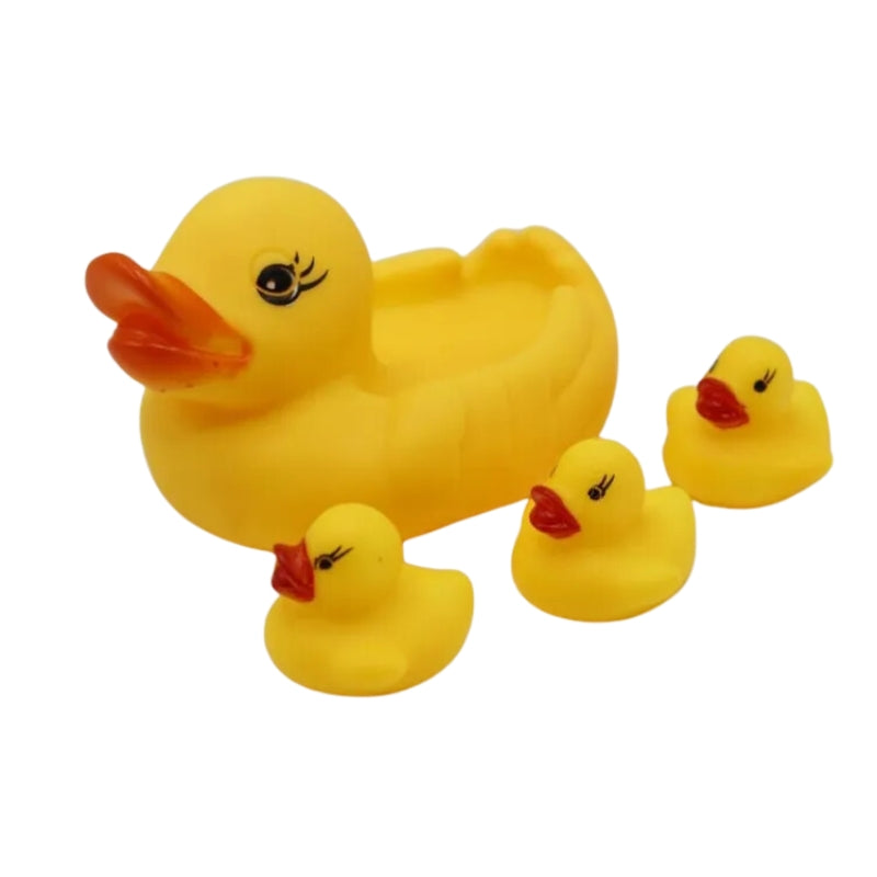 Soft Rubber Duck Family Toy For Kids - 4 Pcs