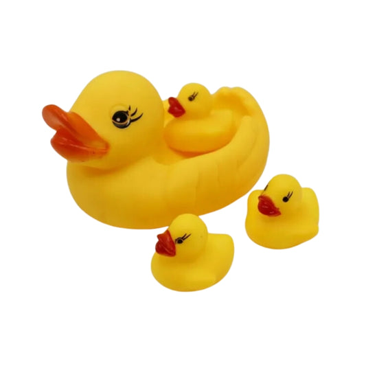 Soft Rubber Duck Family Toy For Kids - 4 Pcs