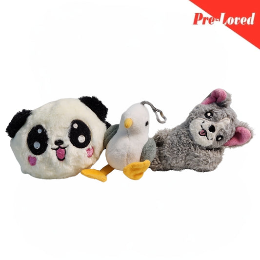 Panda/Oiseaux/Puppy Extra Soft Plush Toy Pack of 3 Premium Pre-loved