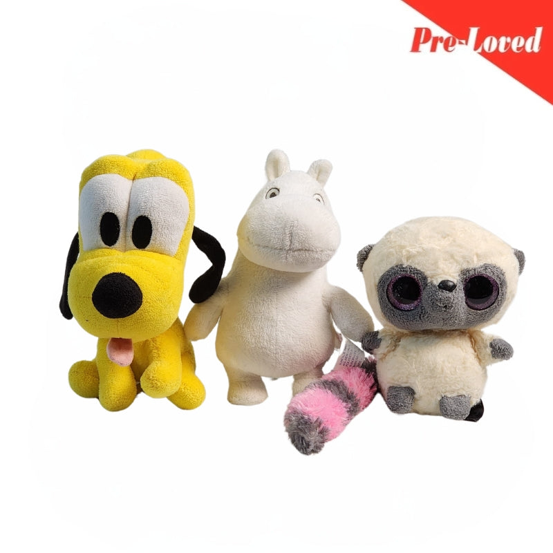 Pluto/Moomin/Yoohoo Extra Soft Stuff Toy Toy Pack of 3 Premium Pre-loved