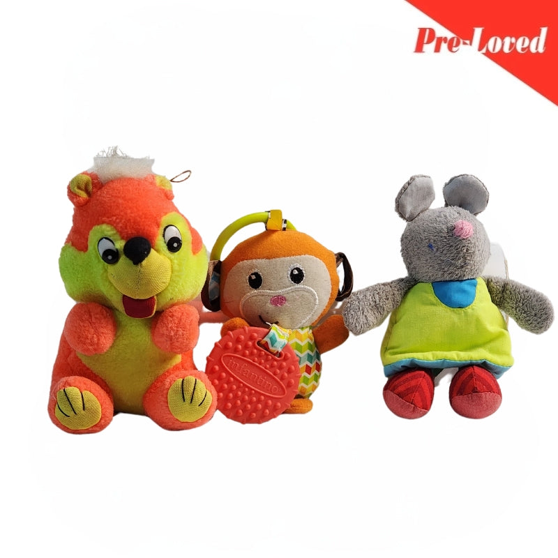 Rabbit/Mouse/Monkey Cute Extra Soft Stuff Toy Toy Pack of 3 Premium Pre-loved