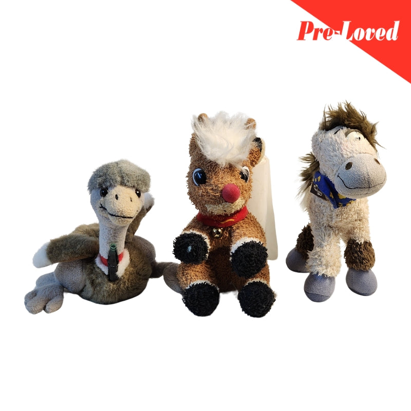 Ostrich /  Cute Horse / Diddi Galuby Plush Toy Pack of 3 Premium Pre-loved