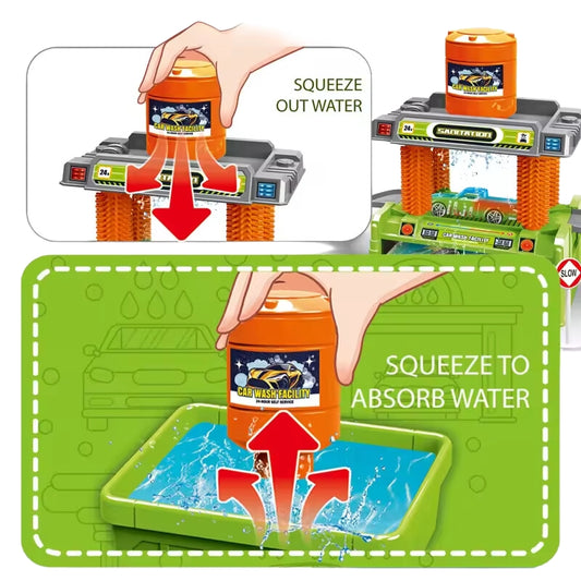 Car Wash Sanitation Set With One Alloy Car Toy For Kids