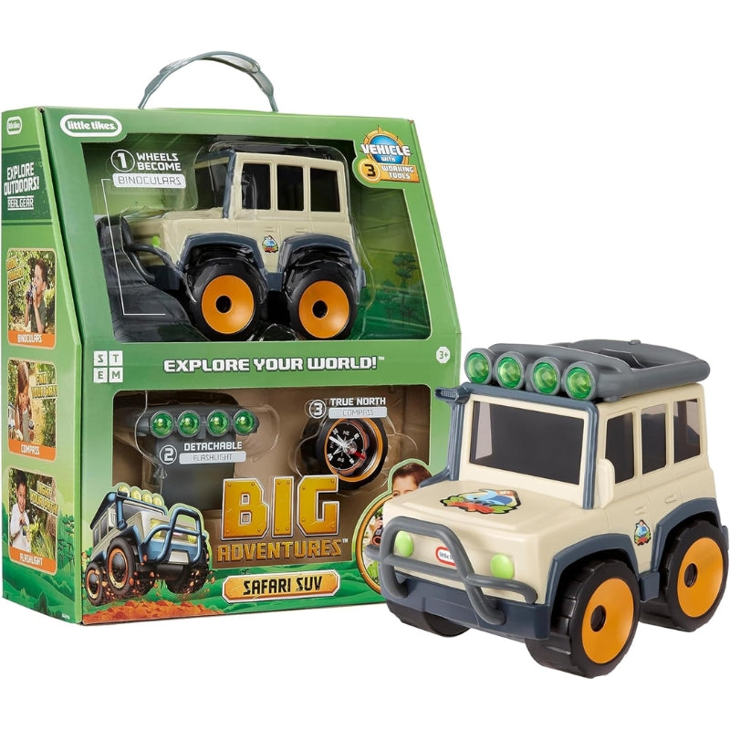 Big Adventures Safari SUV Vehicle With Flashlight, and Compass Toy For Kids