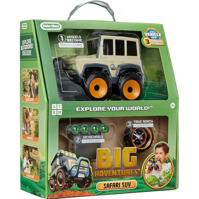 Big Adventures Safari SUV Vehicle With Flashlight, and Compass Toy For Kids