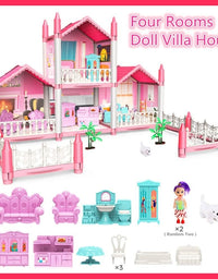 Dreamy Pink Doll House Playset For Kids
