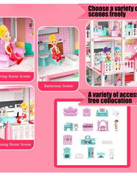 Dreamy Pink Doll House Playset For Kids
