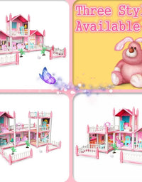 Dreamy Pink Doll House Playset For Kids
