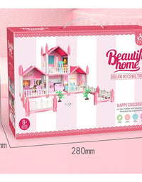 Dreamy Pink Doll House Playset For Kids
