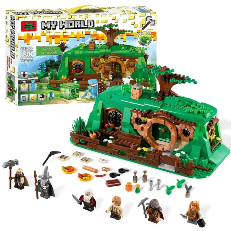 My World Steve's Hobbit Forest House Building Blocks Set Toy For Kids - 705+ Pcs