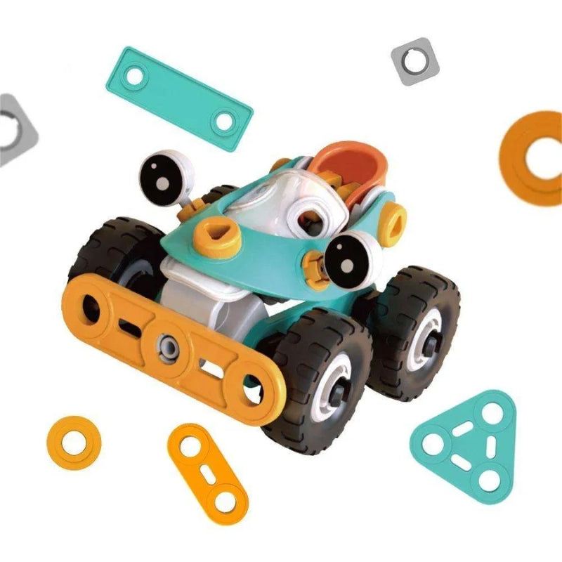 DIY Soft Rubber Building Puzzle Car Toy Set For Kids - 41 Pcs