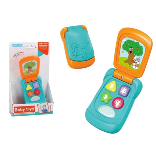 Baby Flip Phone Toy with Lights and Sounds