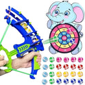 Shooting Archery With Elephant Shape Dartboard Target & Multiple Sticky Balls Toy For Kids