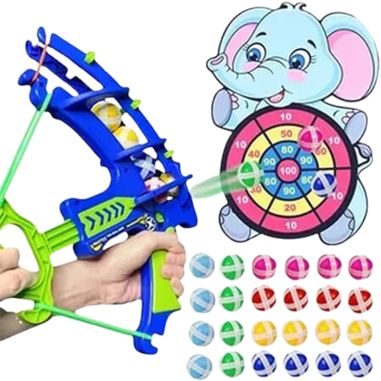 Shooting Archery With Elephant Shape Dartboard Target & Multiple Sticky Balls Toy For Kids