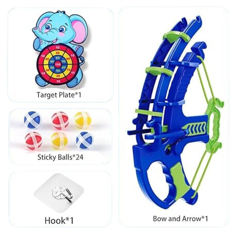 Shooting Archery With Elephant Shape Dartboard Target & Multiple Sticky Balls Toy For Kids