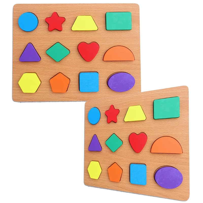 Colorful Wooden Shape Sorting Puzzle – Fun & Educational Learning Toy