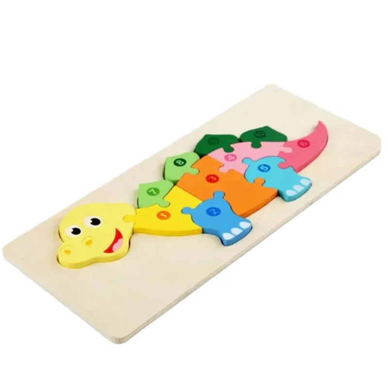 Vibrant Wooden Dinosaur Number Puzzle – Engaging & Educational Toy