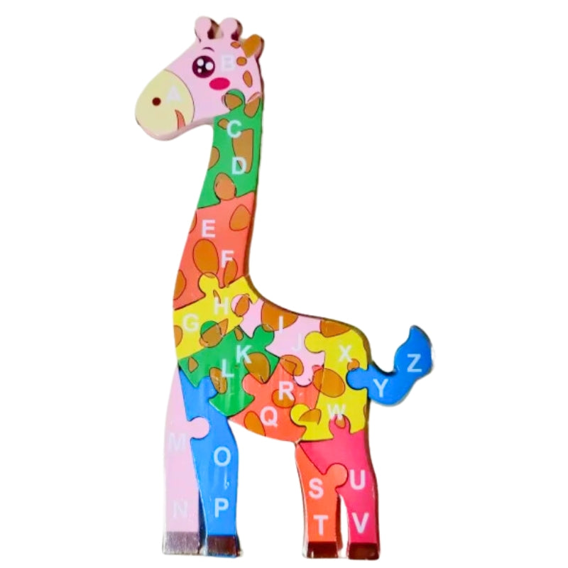 3D Wooden Giraffe Puzzle – Early Learning Toy for Kids