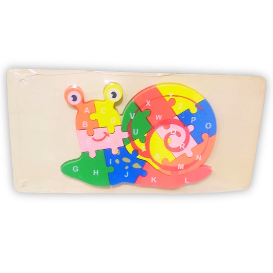 Alphabet Snail Puzzle – Colorful Wooden Toy for Fun Learning