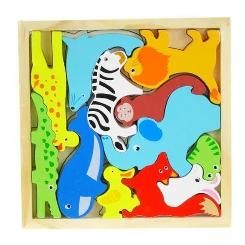 Wild Animal Adventure Wooden Puzzle – Fun & Educational For Kids