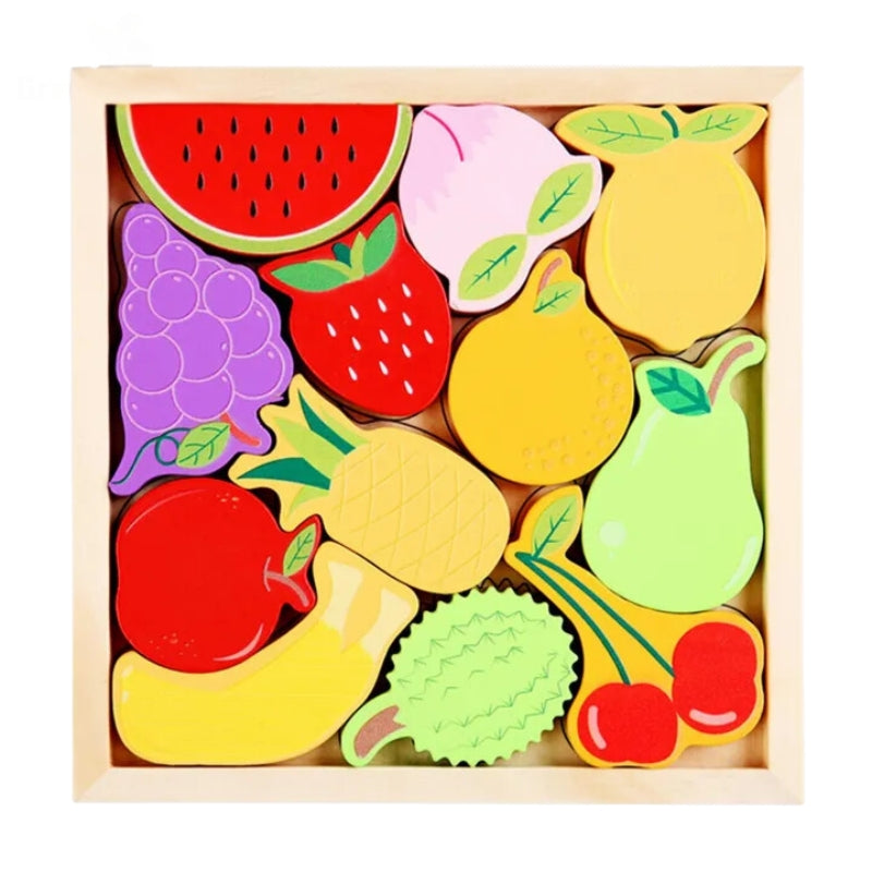 Colorful Fruit Wooden Puzzle – Fun and Educational Toy