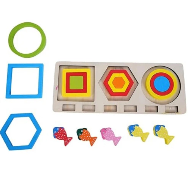 Magnetic Fishing Toy Set Wooden Sorting & Stacking Educational Adventure for Kids