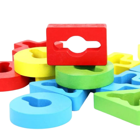 Colorful Geometric Shape & Number Stacking Toy – Fun & Educational Sorting Puzzle for Kids