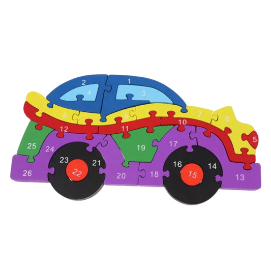 Creative 3D Wooden Car Jigsaw Puzzle – Fun Educational Toy for Kids