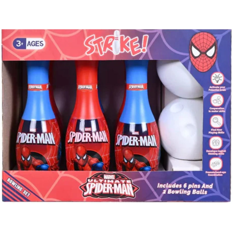 Frozen and Spiderman Bowling Set 6 Bowling Pins & 2 Bowling Ball