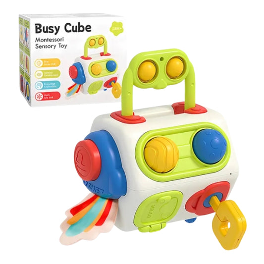 Busy Cube Montessori Sensory Toy – Engaging & Interactive Activity Cube for Babies & Toddlers