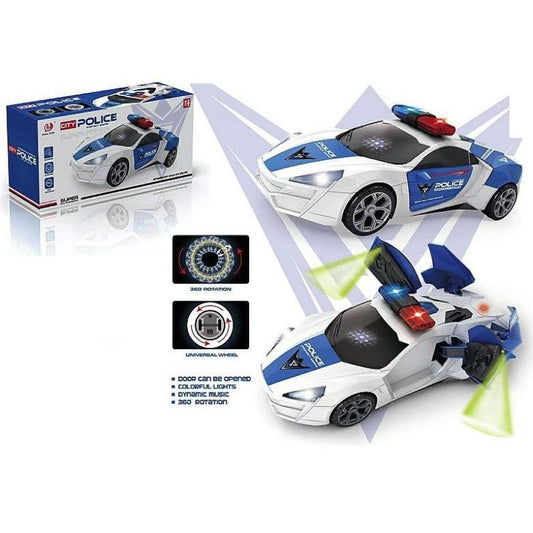 Electric Police Car with Lights & Sounds Rotating Door Adventure