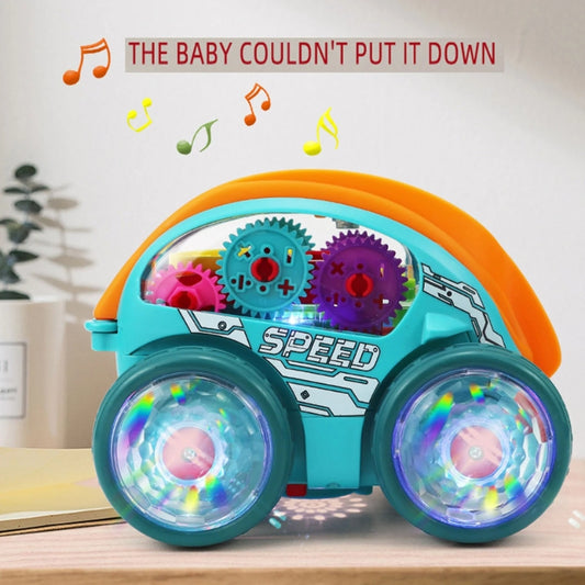 Spin Racer X: 360° Stunt Tipping Car with Transparent Gear Action