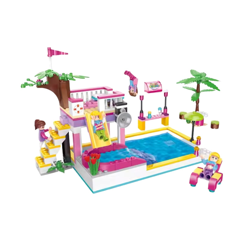 Fun Pool Party Building Block Set COGO Girls Series