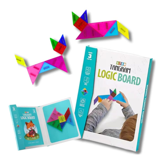 Children Magnetic Tangram Logic Board Puzzle Game