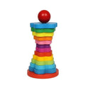 Rainbow Tower Wooden Toy Color Sorting & Stacking Fun