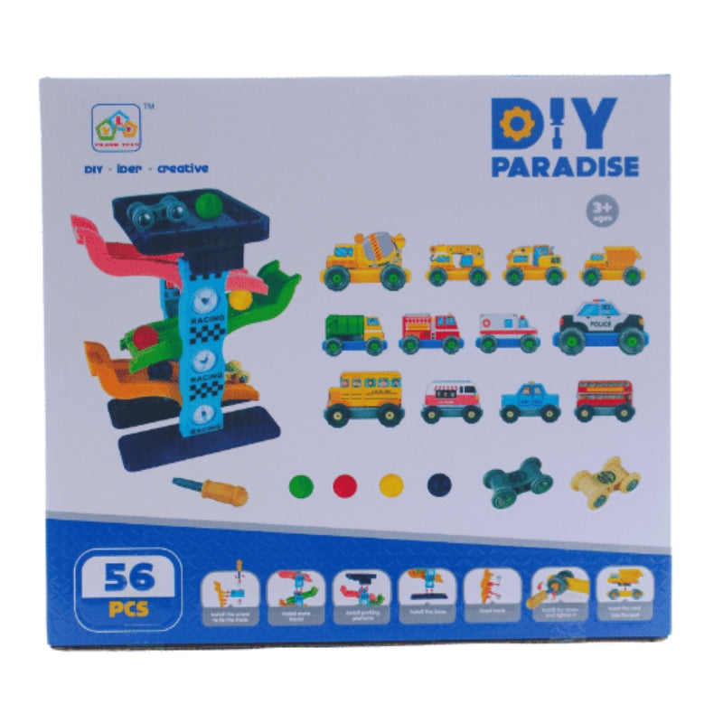 Car Adventure Ramp Racing Toy 56 Pieces Exciting Play Set for Kids